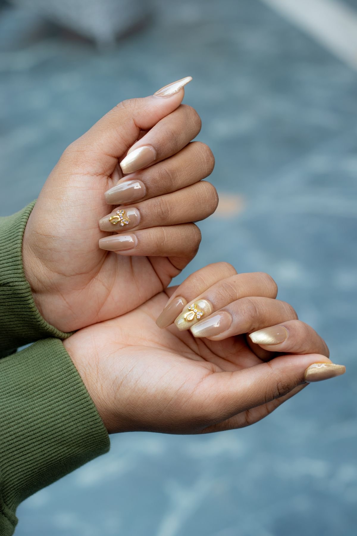 Copper chrome nails ideas - Copper Chrome French Tips
