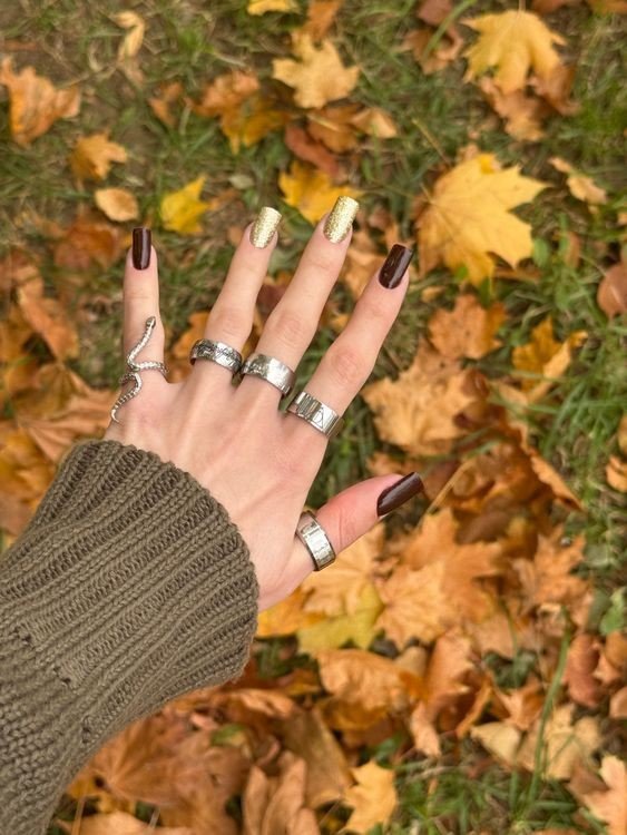 Clay Brown Earthy Nails With Matte Finish example for Earthy nail inspo ideas