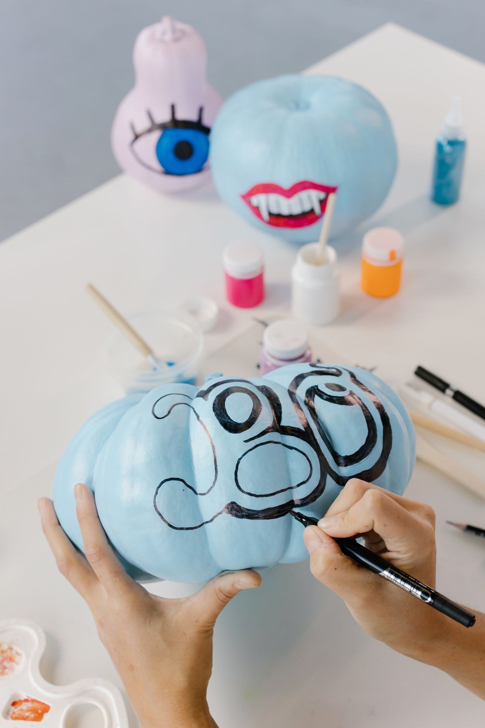 Preparing the Surface for Paint for Ghost face pumpkin painting ideas