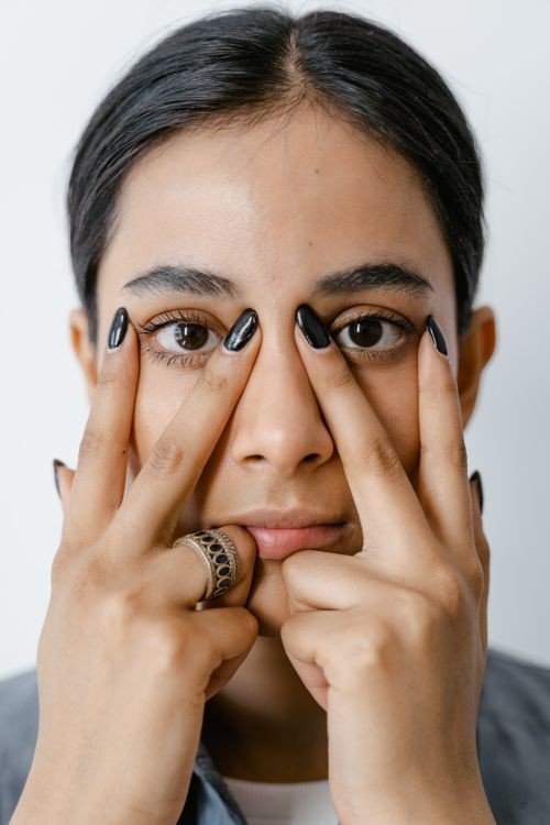 Two Tone Cat Eye Nails With Marble Effect example for Two tone cat eye nails ideas