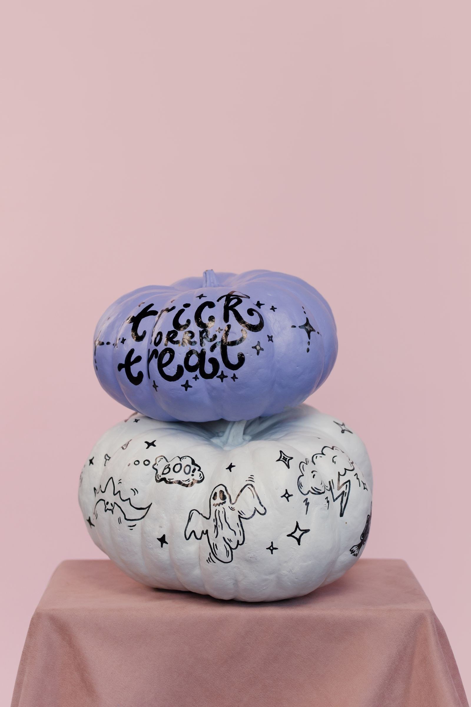 Metallic and Glitter Ghost Accents for Ghost face pumpkin painting ideas
