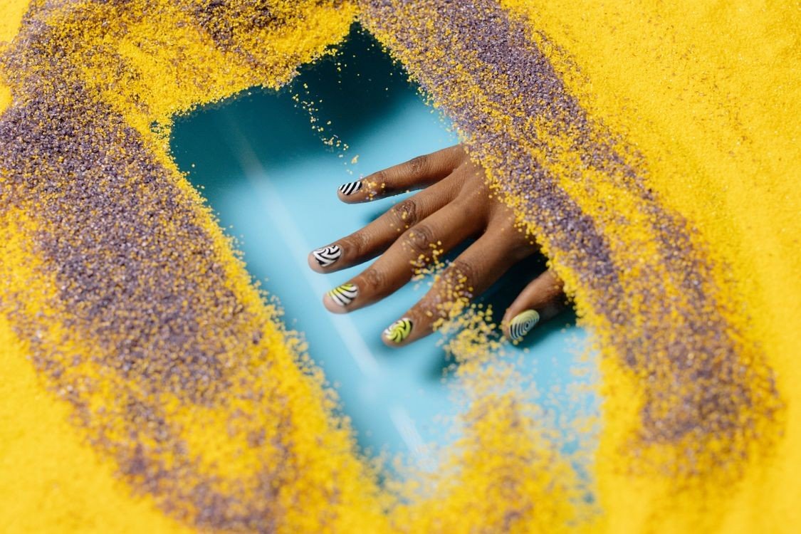 Emerald And Gold Two Tone Cat Eye Nails example for Two tone cat eye nails ideas