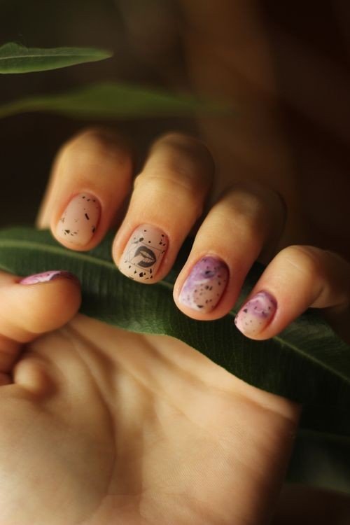 Bold Two Tone Cat Eye Nails For Evening Looks example for Two tone cat eye nails ideas