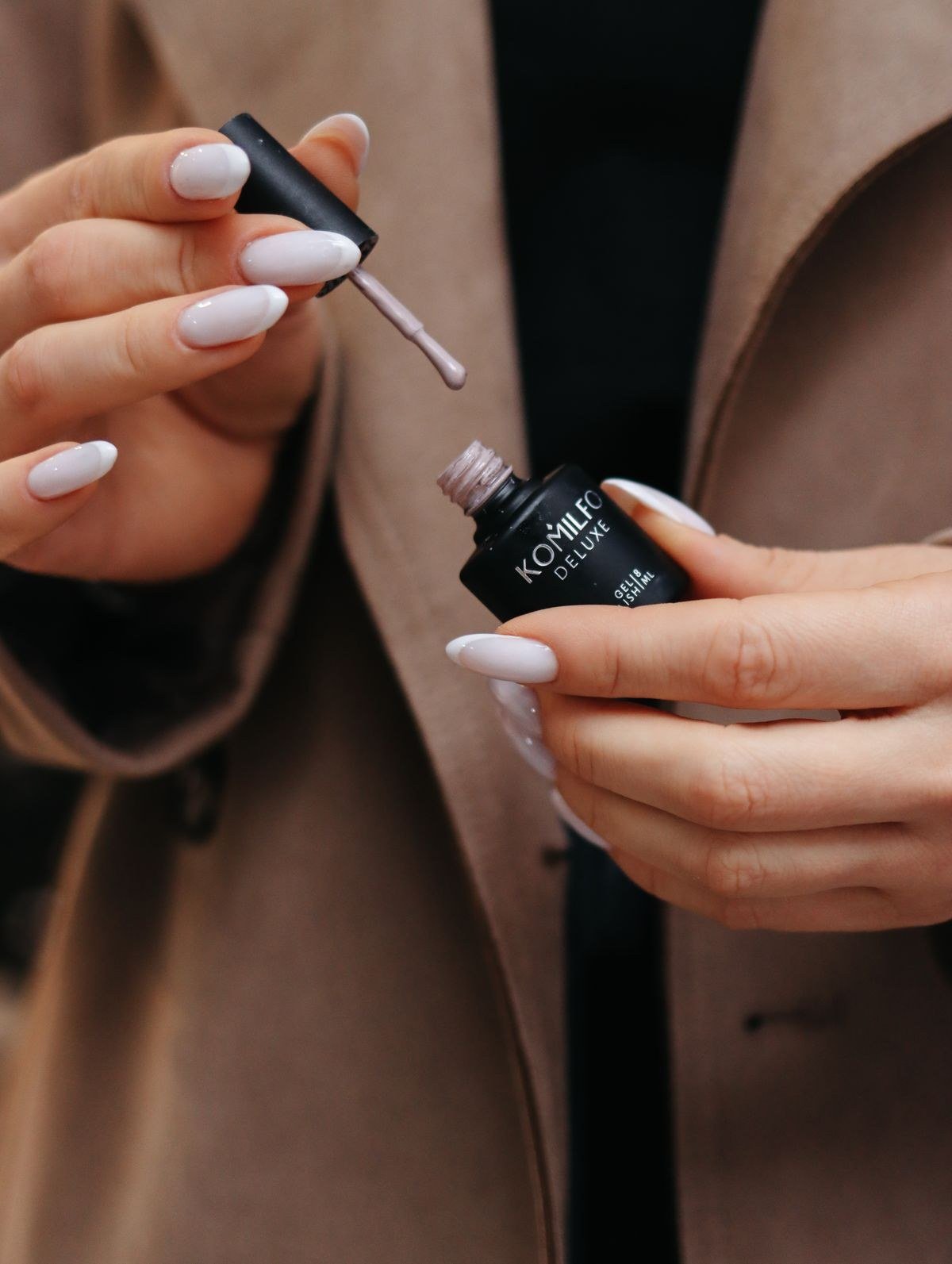 Matte caramel nude nails with velvety sophisticated finish