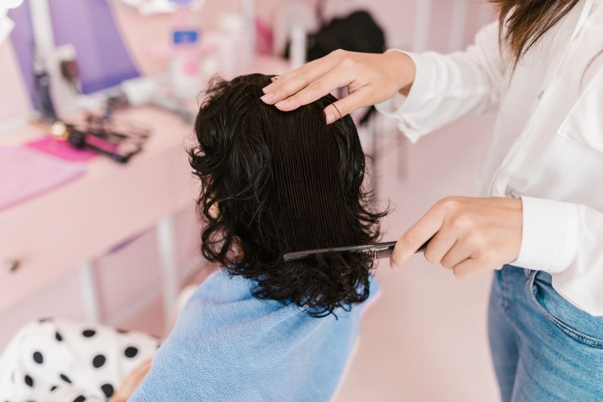 Soft wavy curly wolf cut with layered volume and texture