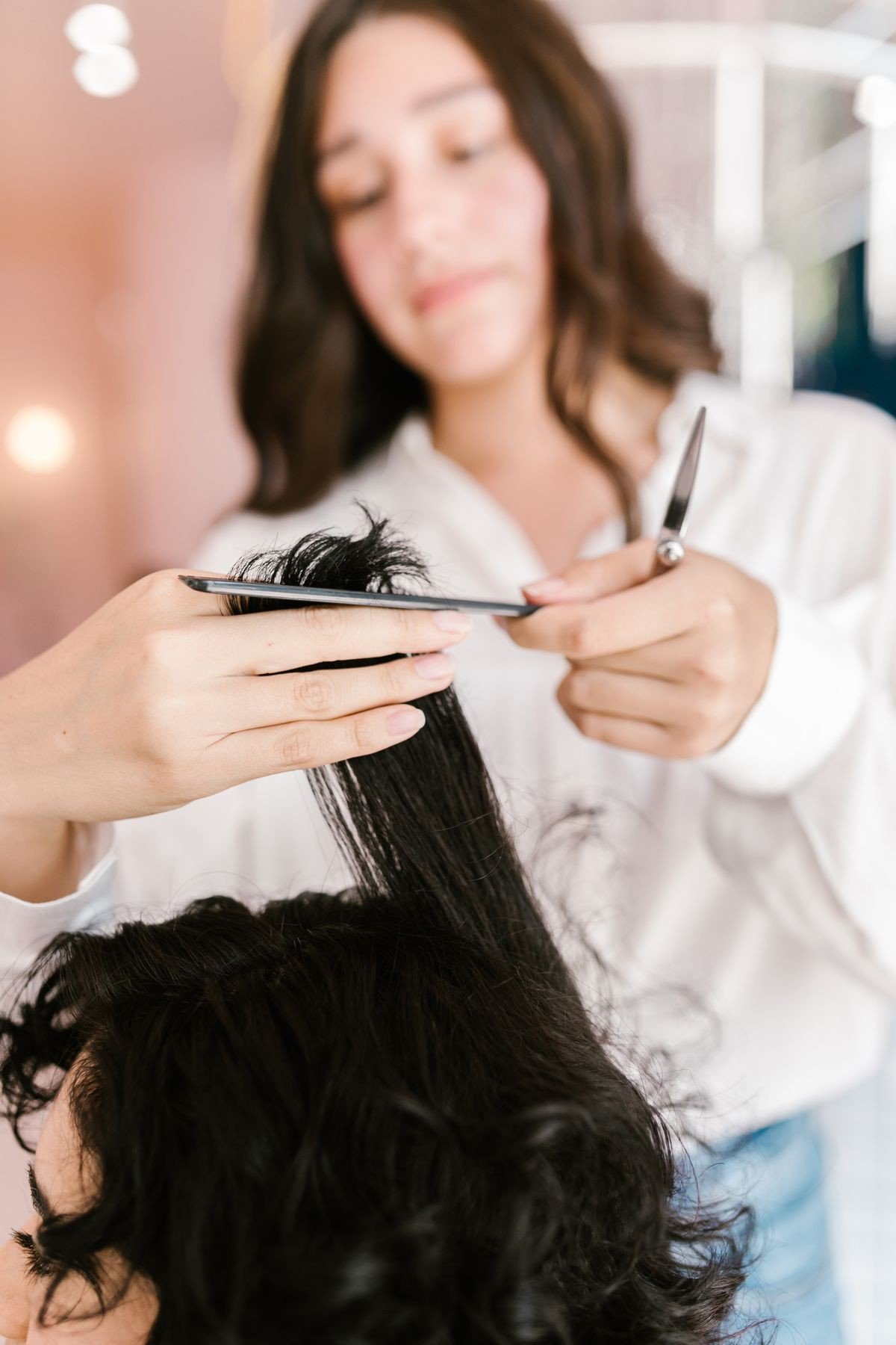 Textured wolf cut for thick wavy hair with light layers