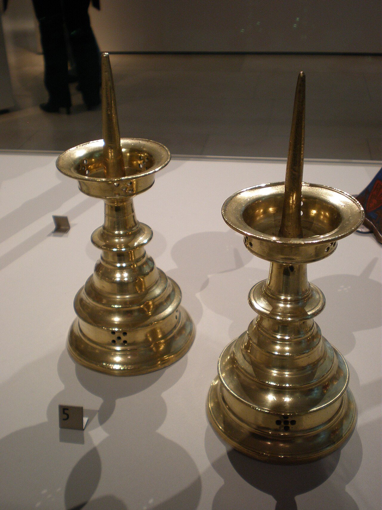 Pair of antique brass candlesticks