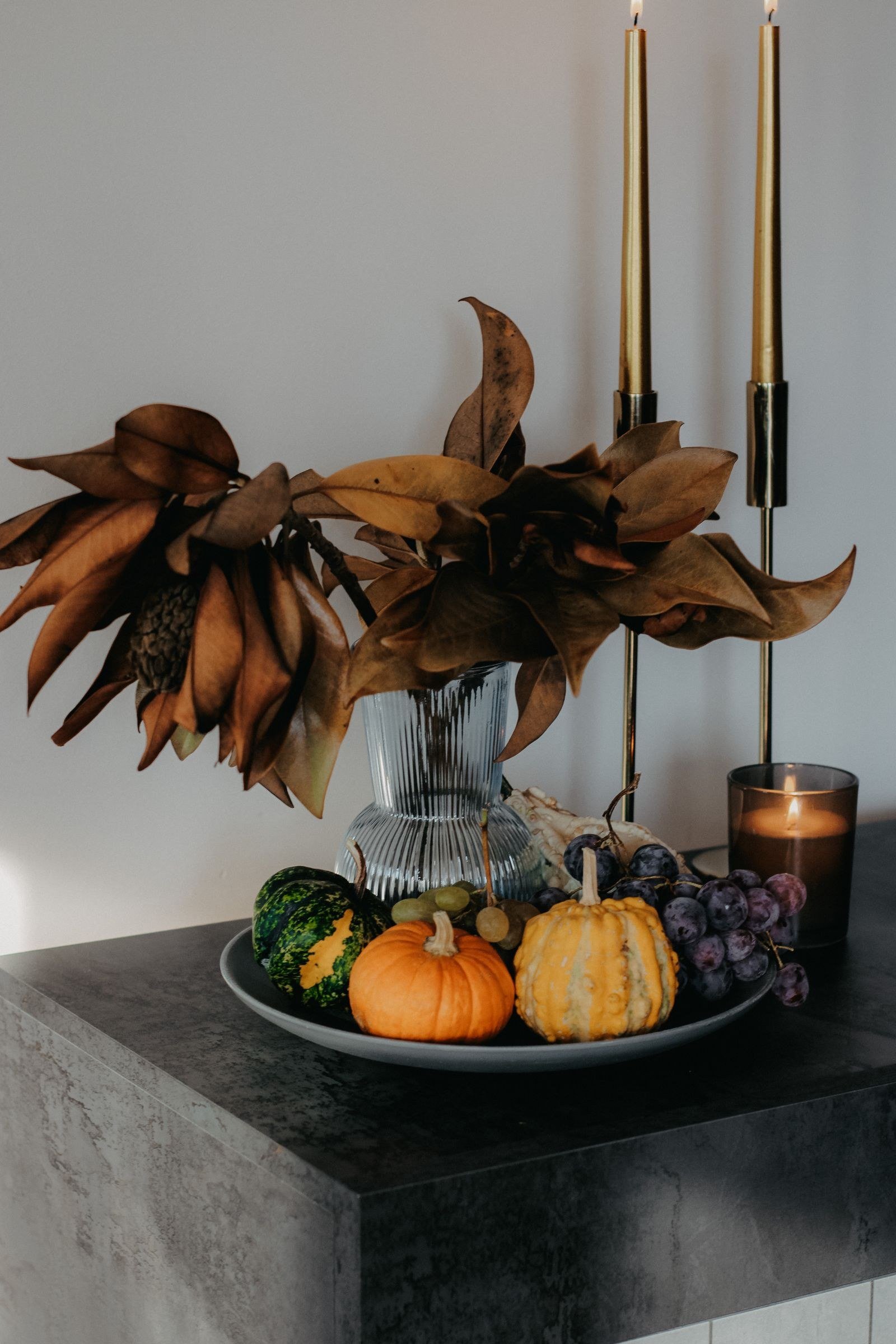 Candle Safety on the Table for DIY Thanksgiving centerpieces ideas