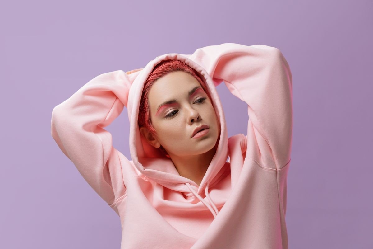 Healthy shiny dusty rose pink hair after care routine