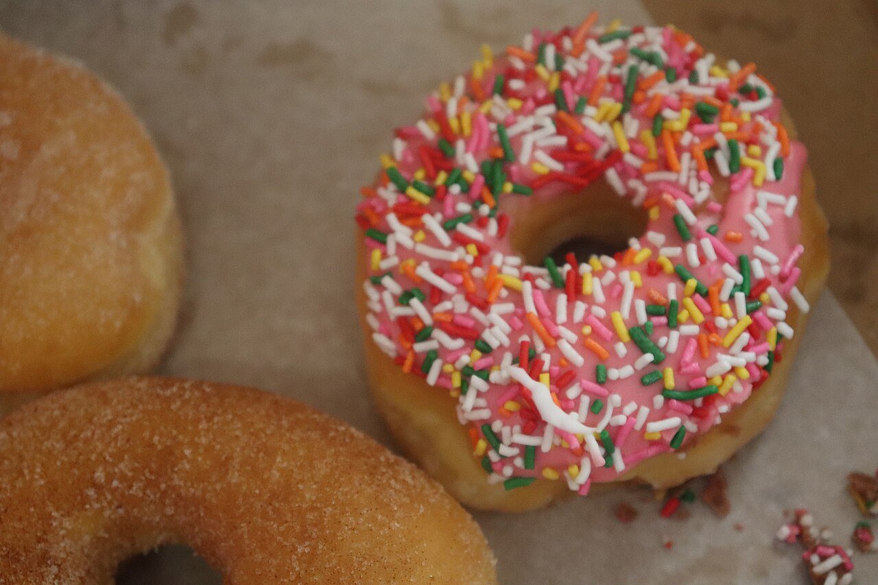 Donuts with colorful sprinkles