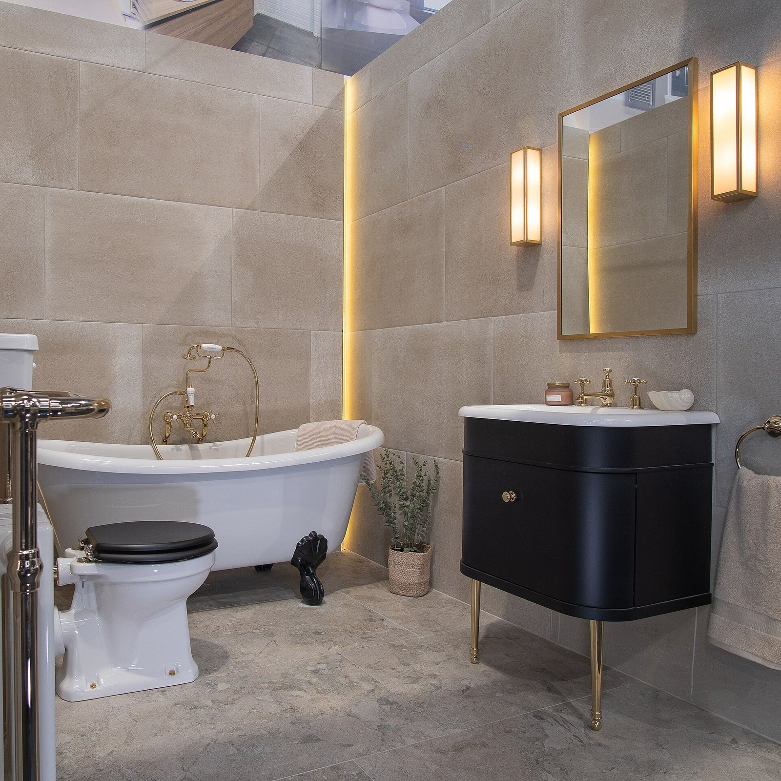 Shower wall art in statement tile bathroom ideas with feature design
