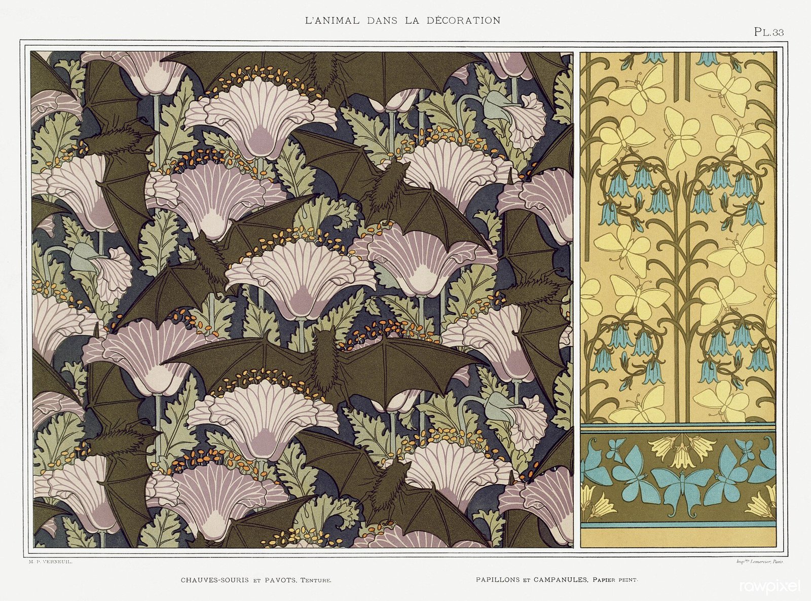 Vintage floral wallpaper ideas paired with coordinating green painted wainscoting