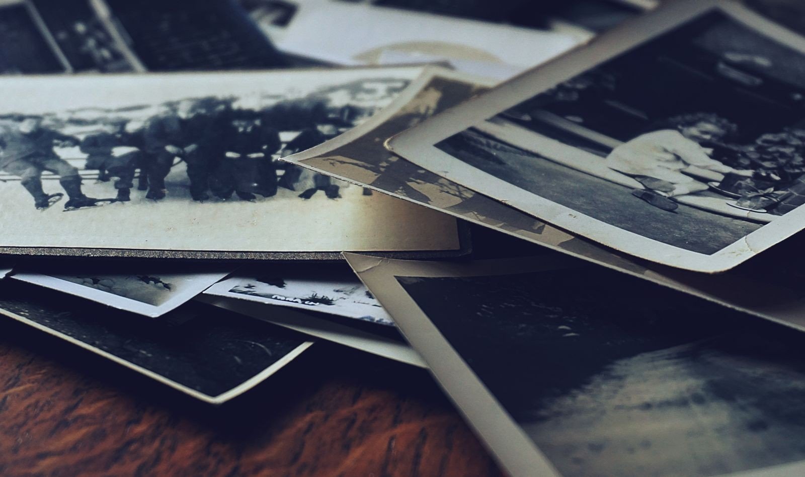 Eclectic salon style cluster of family photos