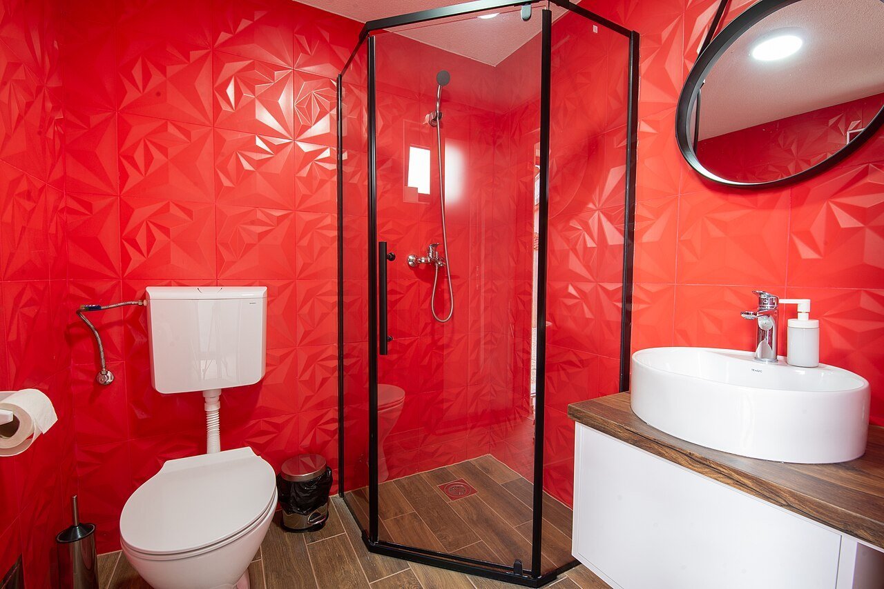 Choosing the Right Shade of Red for Red marble bathroom ideas