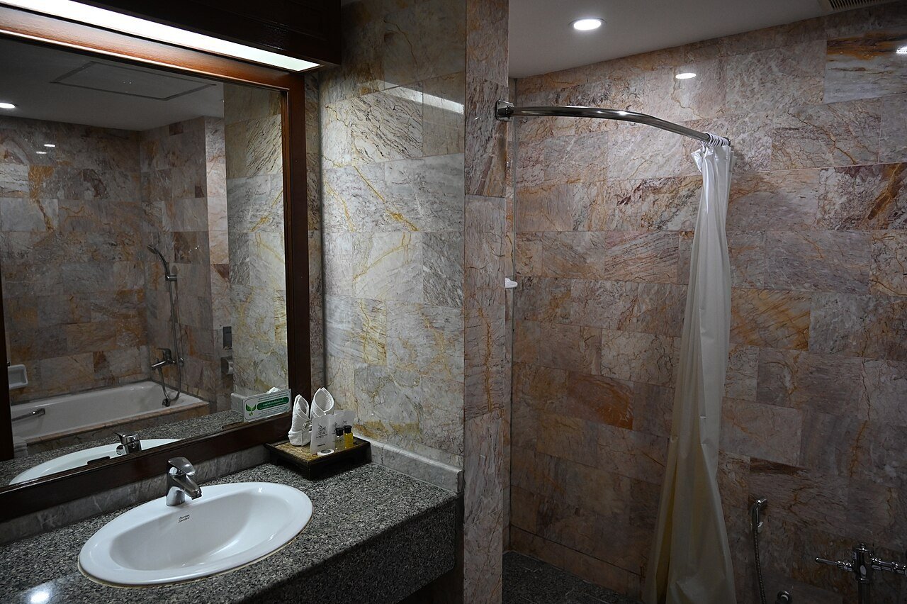 Red Marble Powder Rooms for Red marble bathroom ideas