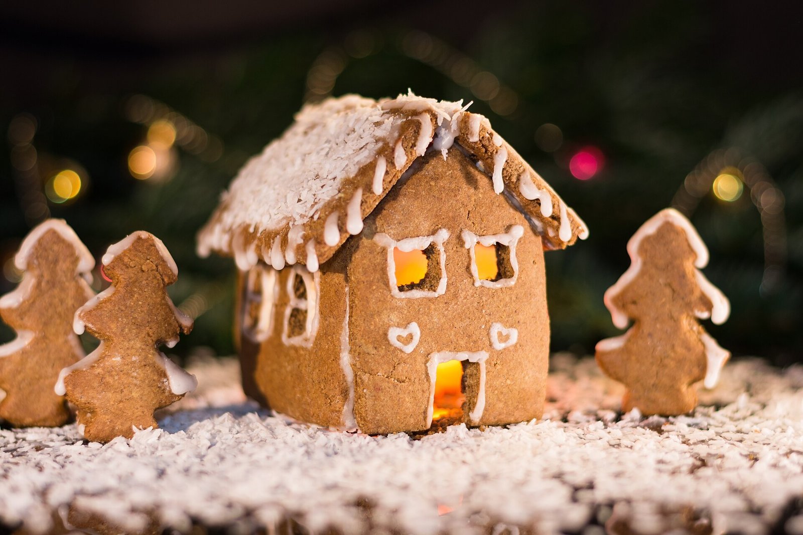 Gingerbread christmas tree theme ideas with candy canes and peppermint accents on the tree