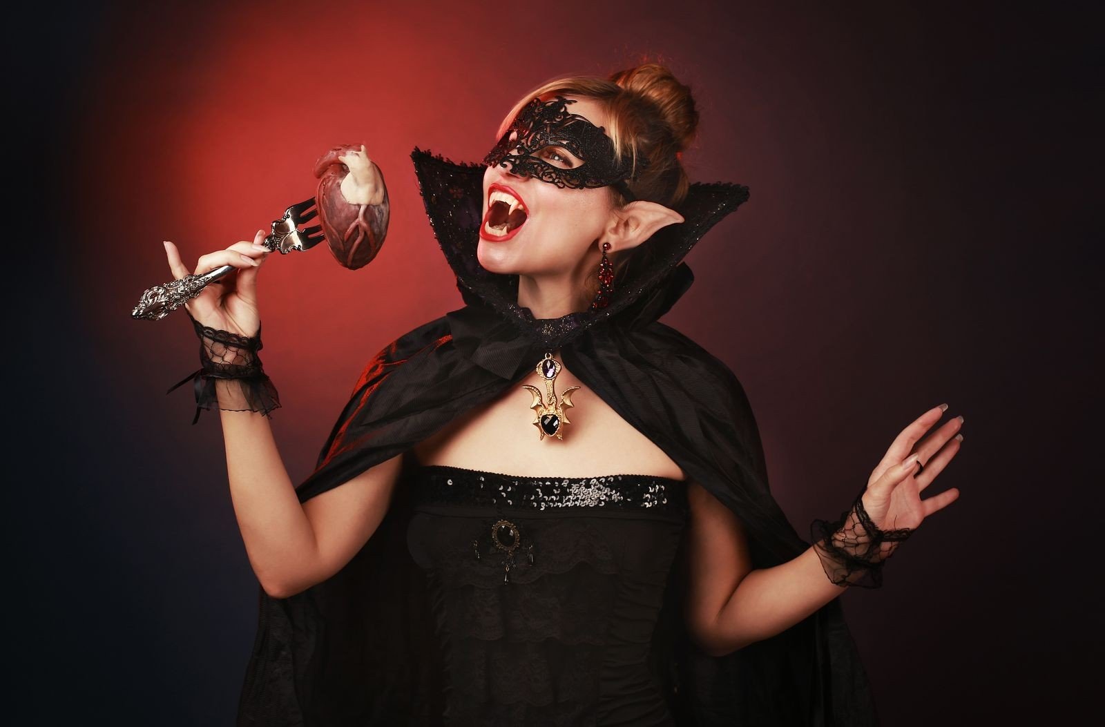 Deep red lipstick shades for vampire beauty