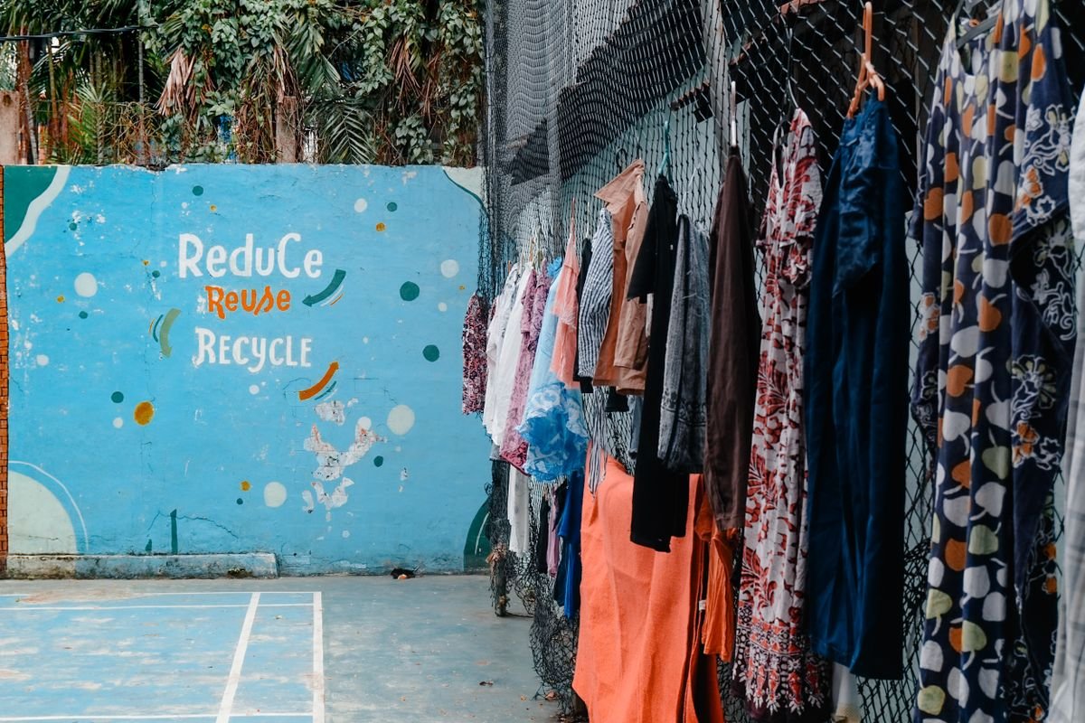 Thrift finds prepared for reselling online with pricing and photography