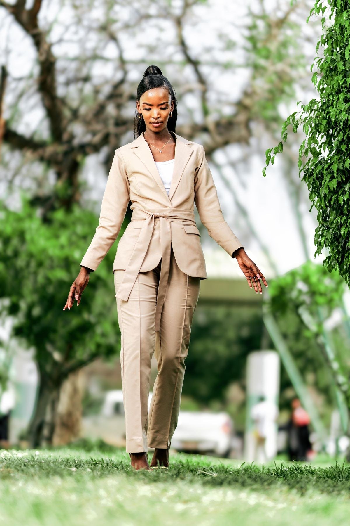 Khaki capsule wardrobe with versatile mix-and-match pieces