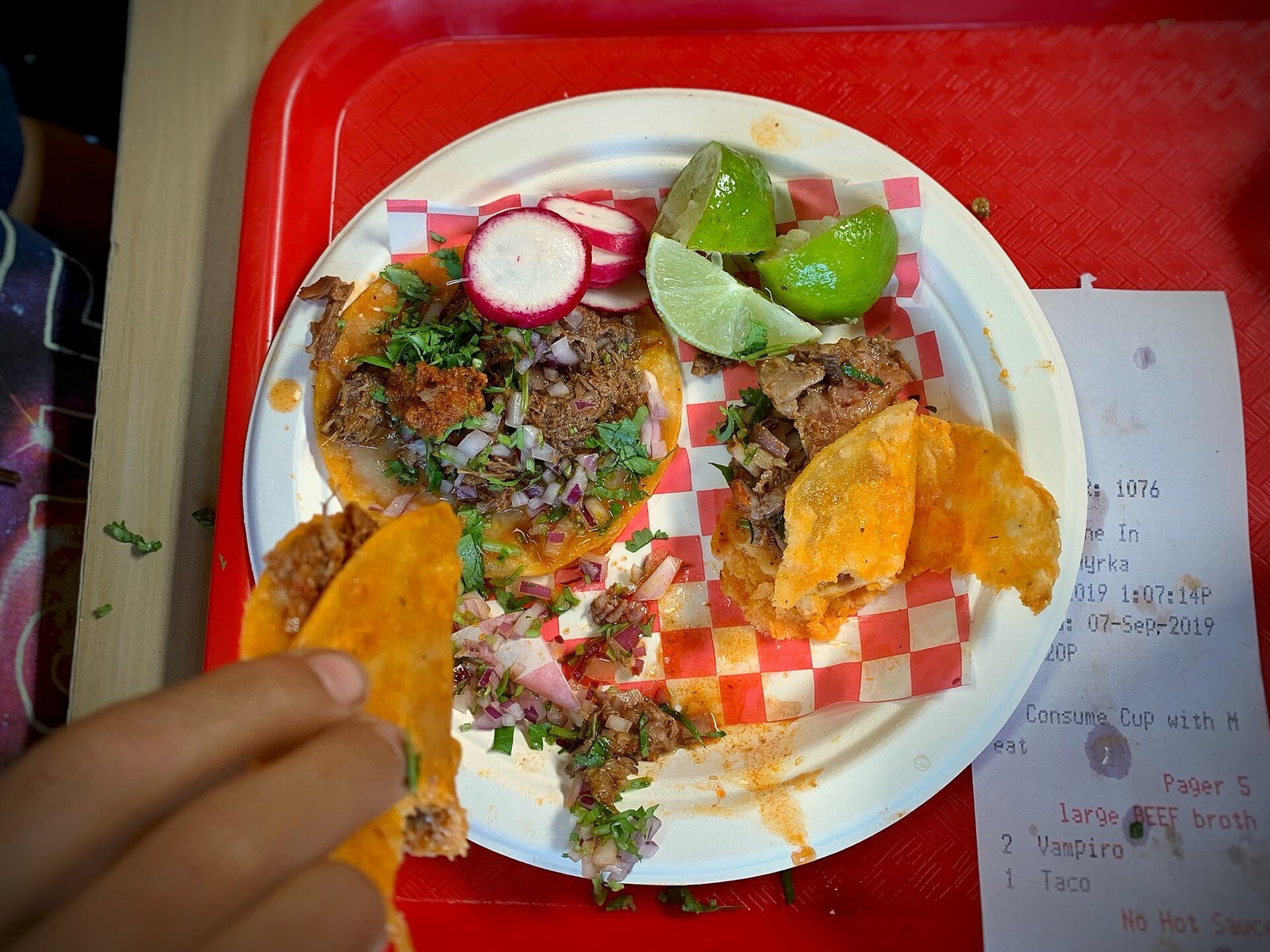 Birria tacos recipe with beef marinating overnight in red chile adobo