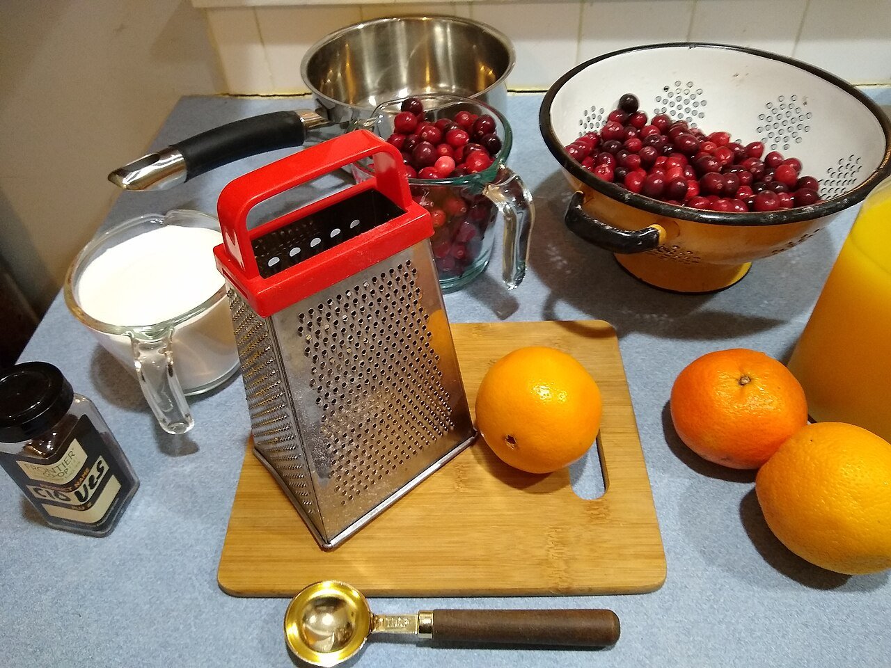 Cranberries, orange, and sugar, simple filling ingredients