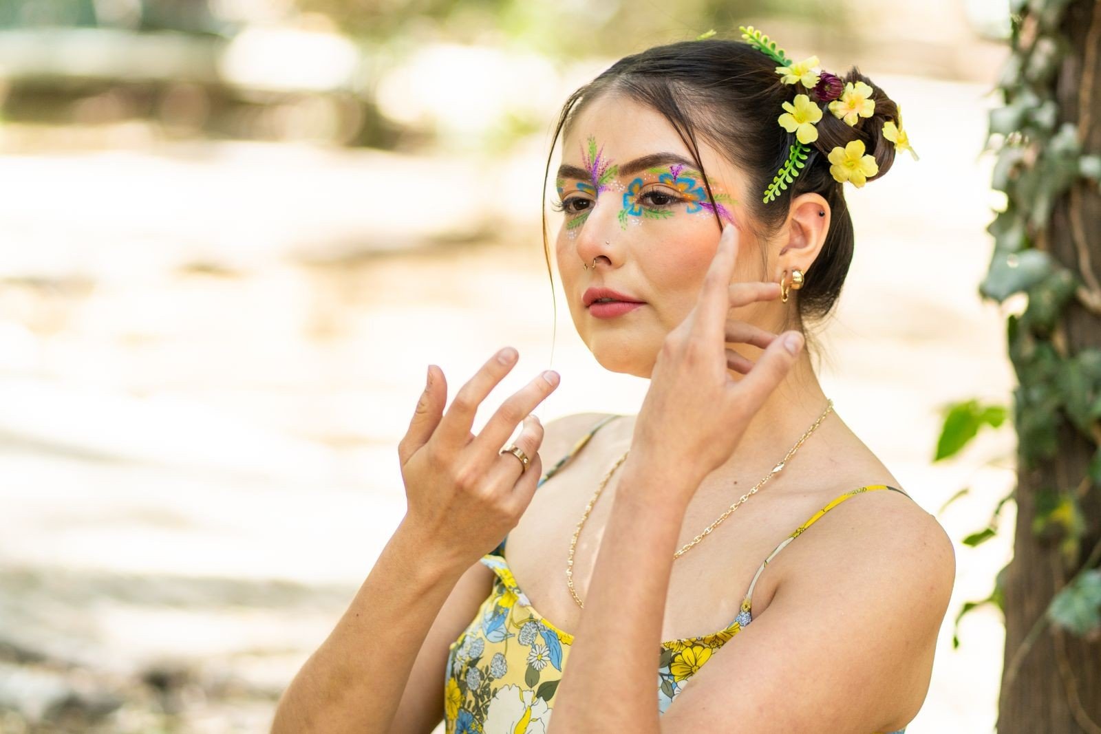 Eccentric makeup inspired by colourful artwork