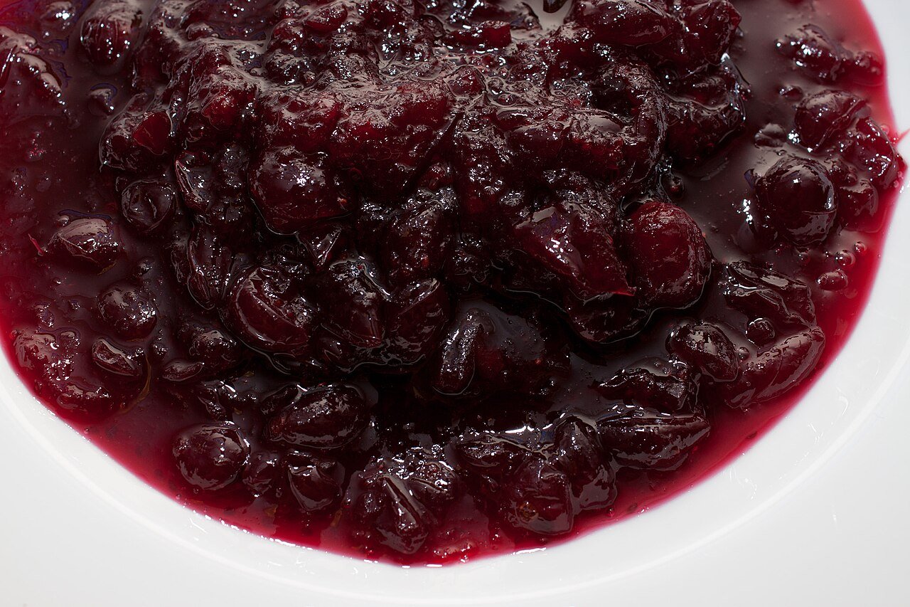 Cranberry sauce, the tart-sweet heart of each bite