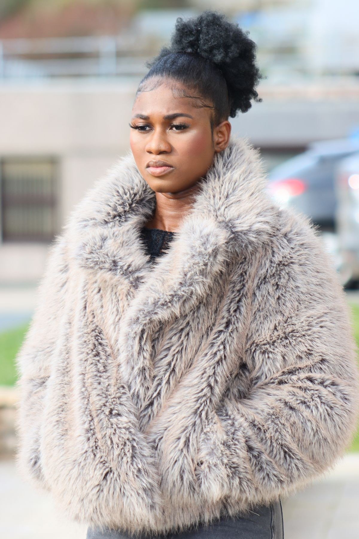 Petite styling tips for faux fur coats