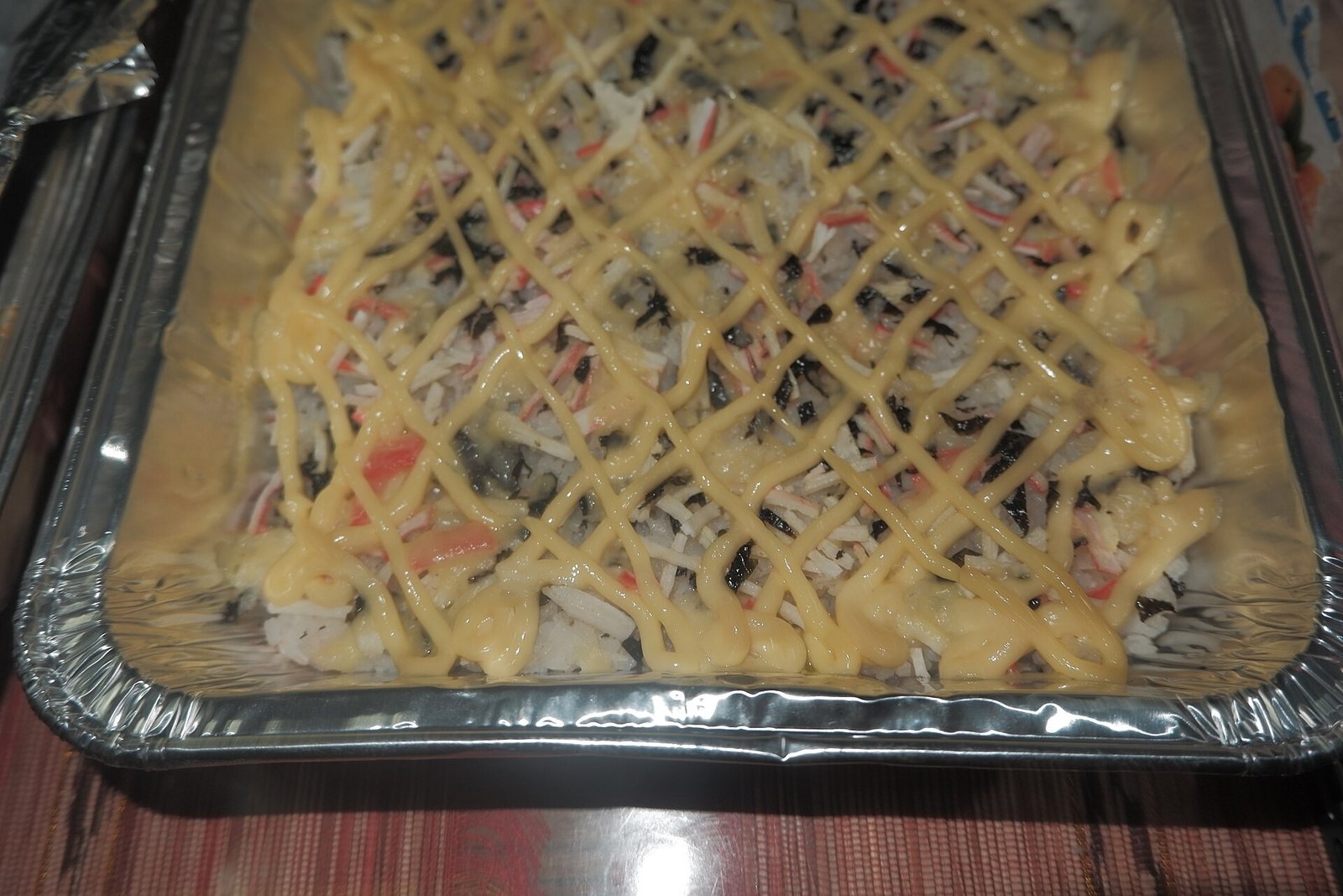 spicy tuna sushi bake with panko crunch topping