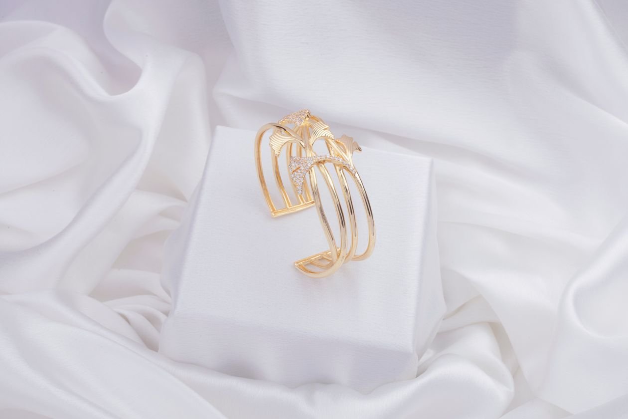 Sculptural Open Gold Cuff example for Gold cuff bracelets ideas