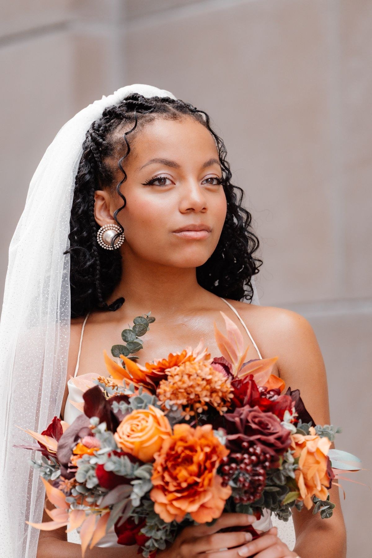 Amaranthus wedding table centrepiece arrangement