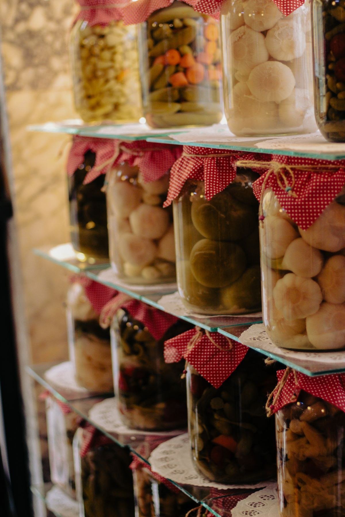 Opened jar of pickled beets showing cured deep red slices