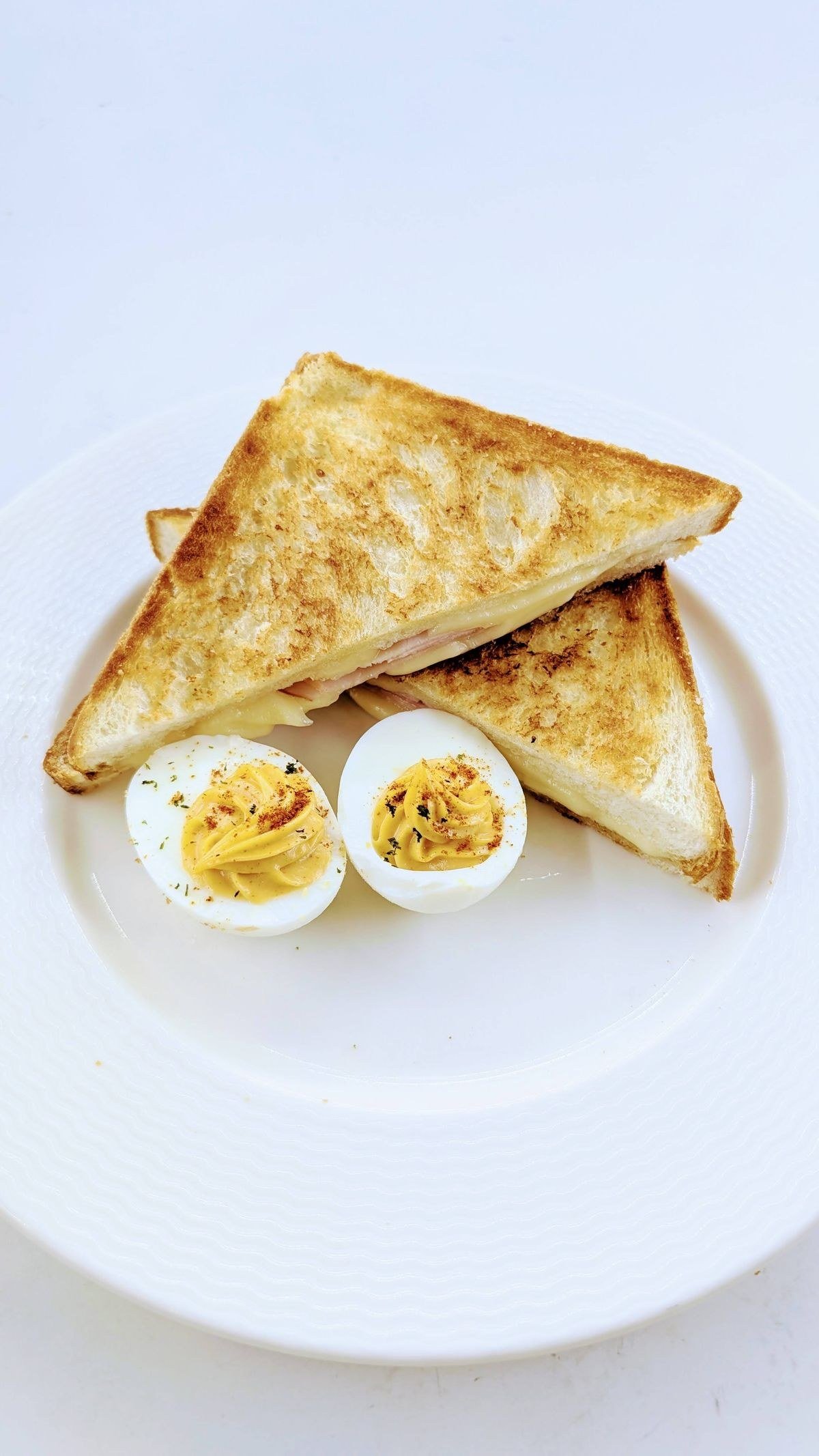 Classic monster eye deviled eggs Halloween snack