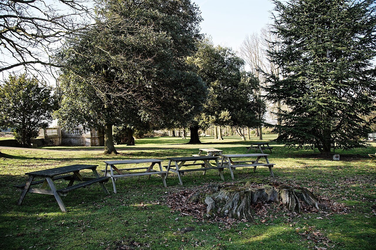 Outdoor garden tables styled for an event
