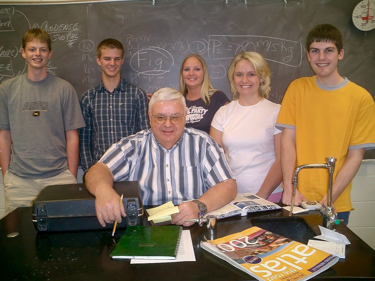 Teacher with students in a classroom