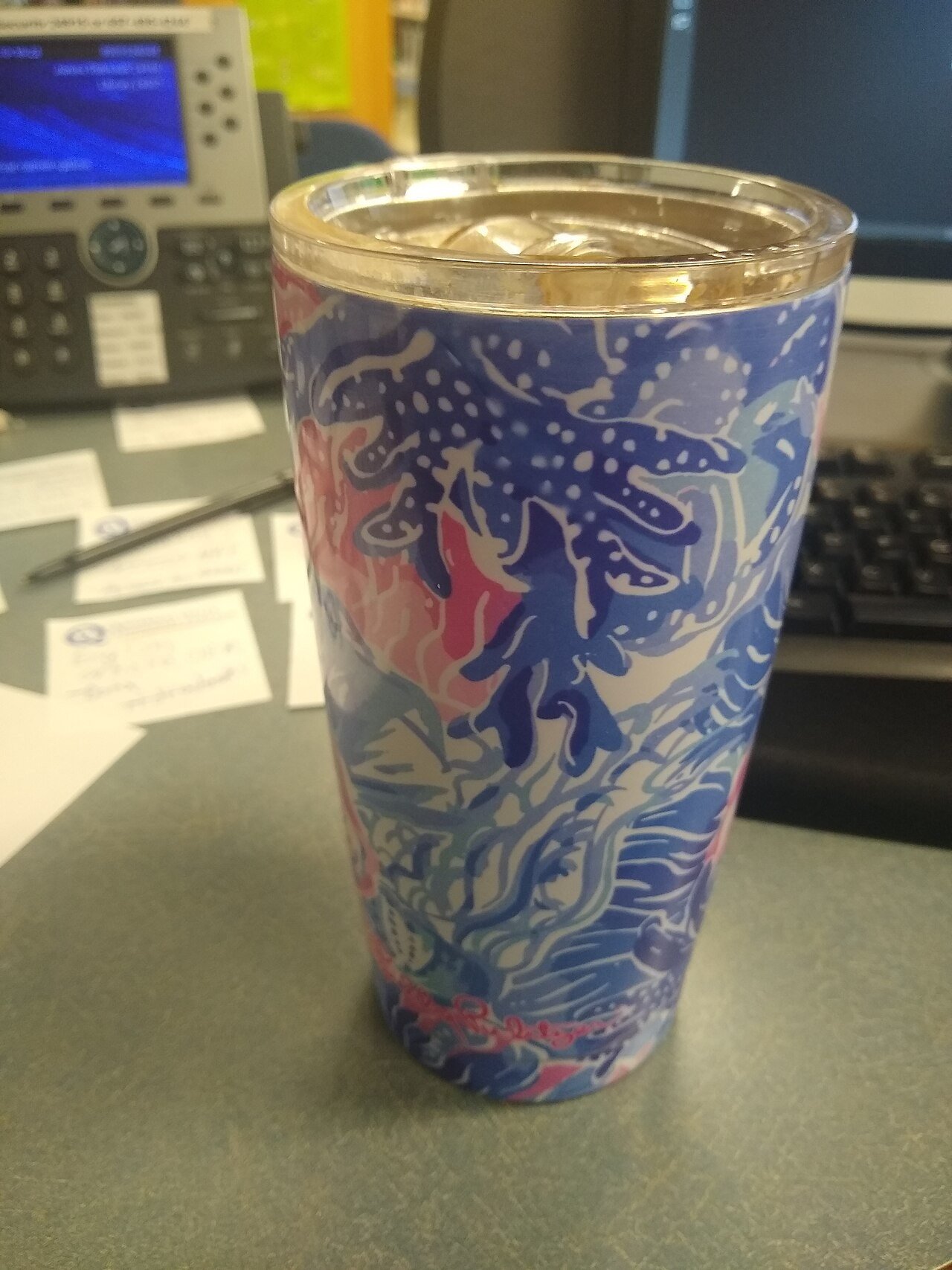 Coffee mug on a desk