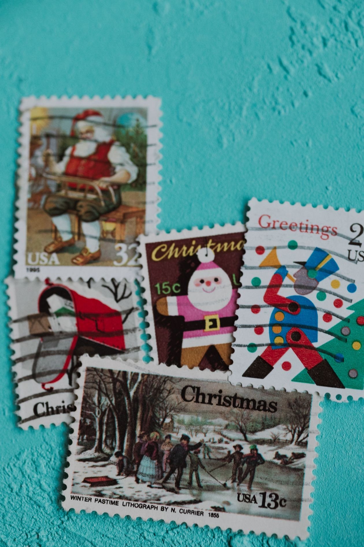 Scrapbook page decorated with cute stamps