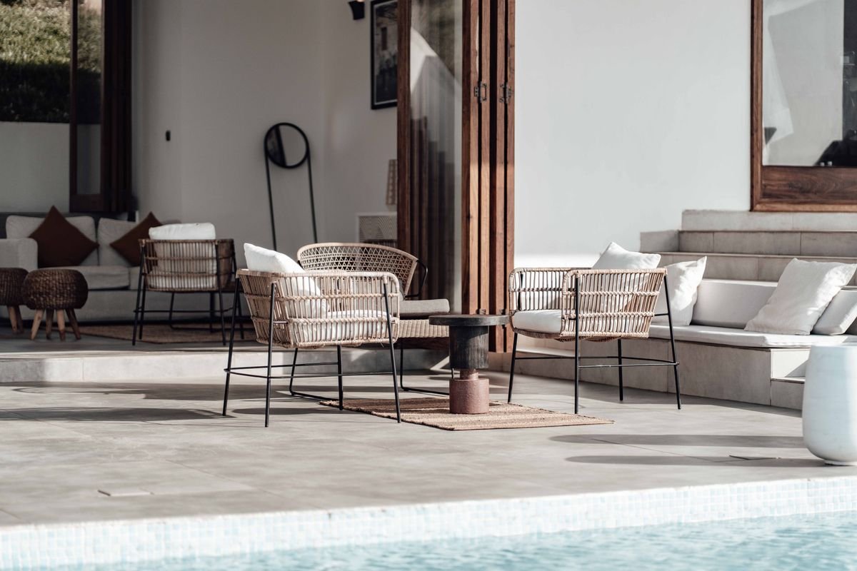 Rattan Accent Chair in the Living Room for Rattan accent chair ideas