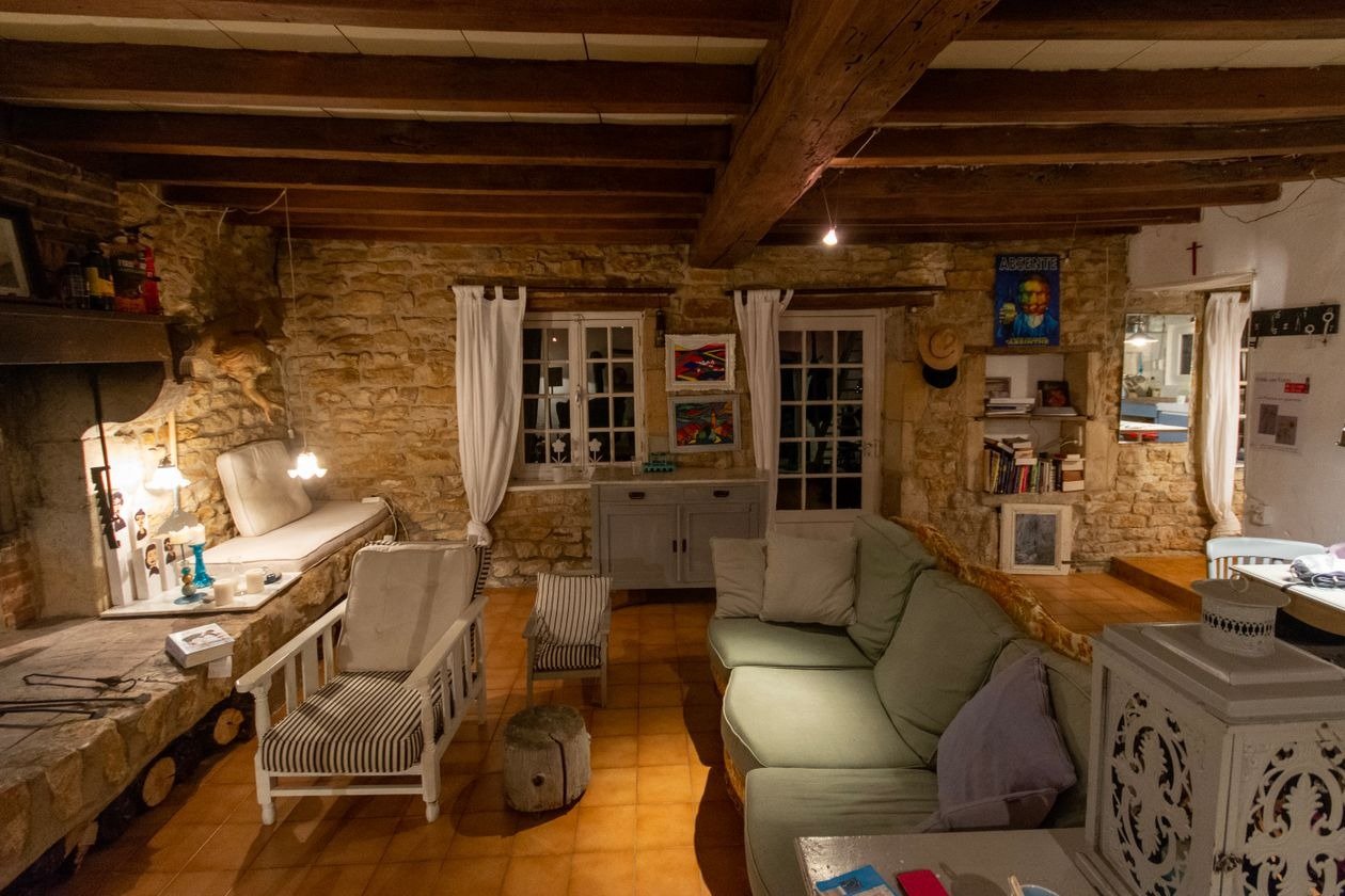 Farmhouse kitchen with open wooden shelving