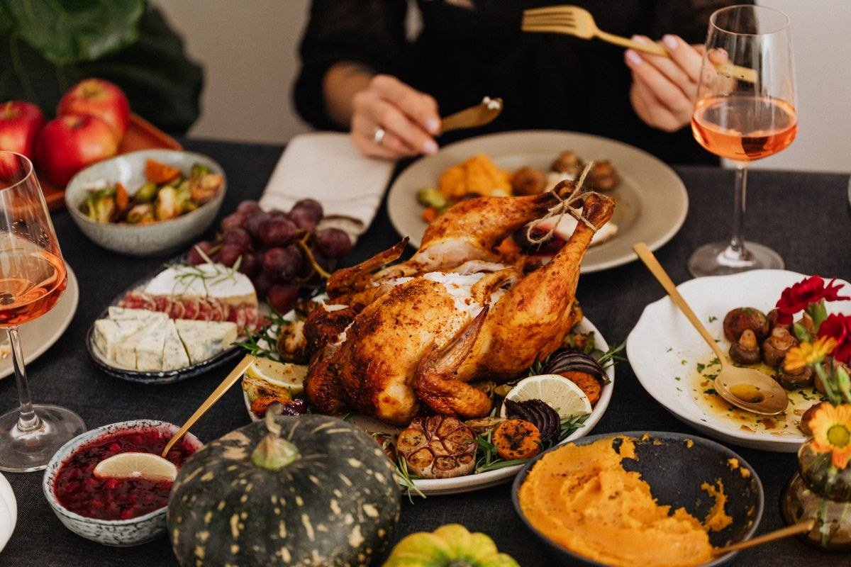 Handmade Thanksgiving centerpieces crafted by children for the kids table