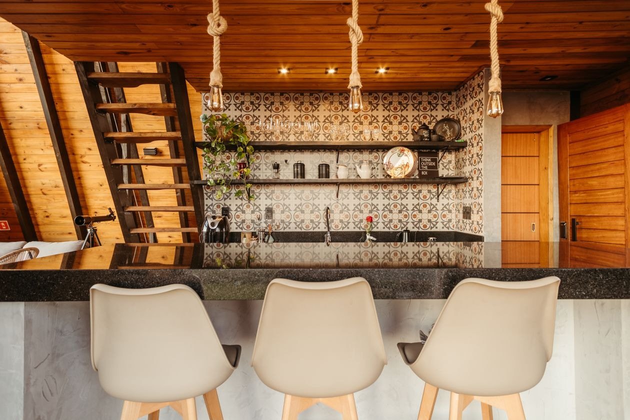 Vintage wooden furniture in farmhouse cottage
