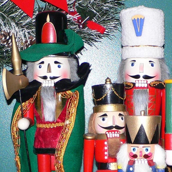 Nutcracker themed Christmas mantel styled like a ballet stage
