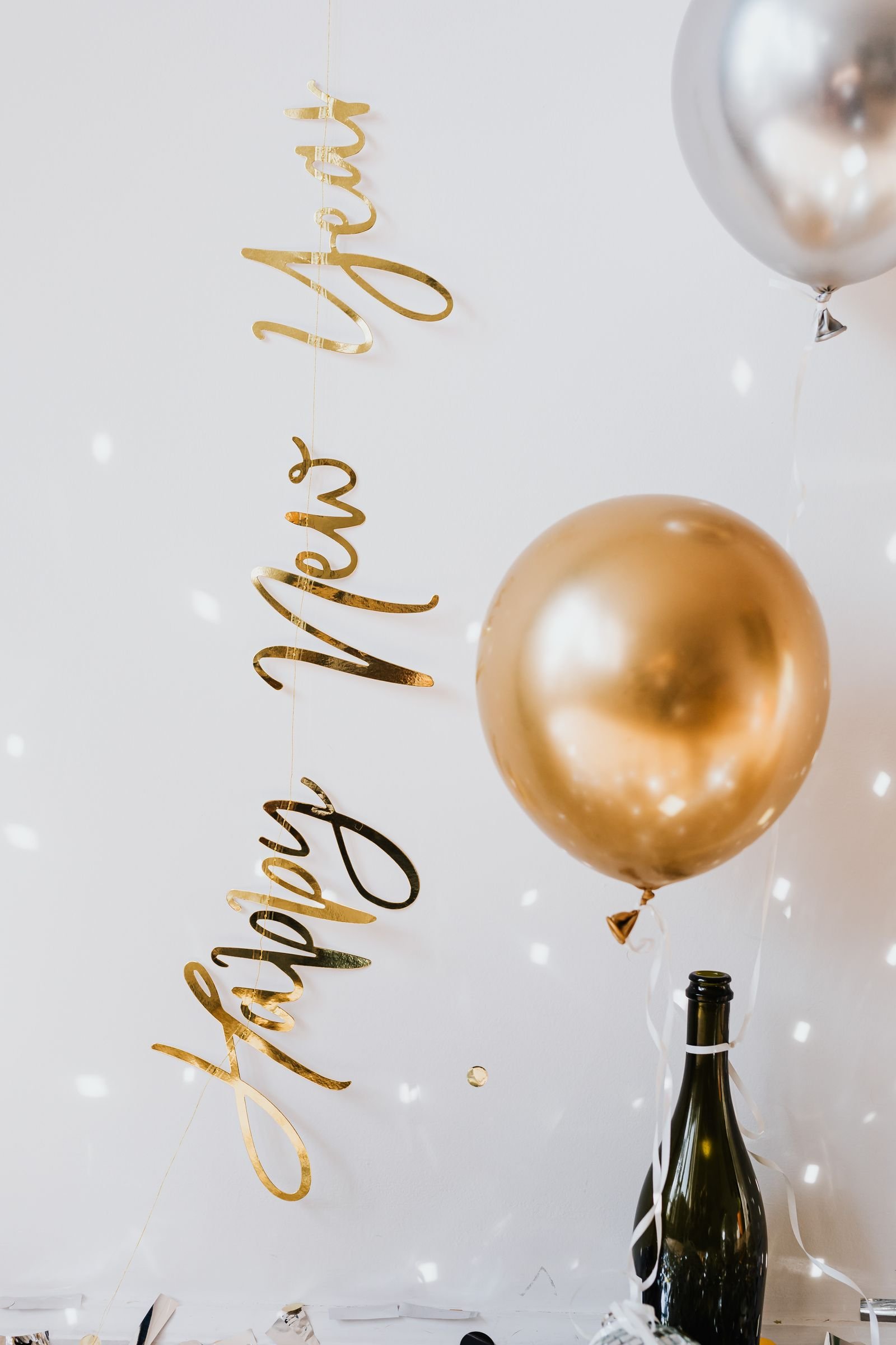 Elegant handwritten place cards ready for happy new year celebrations