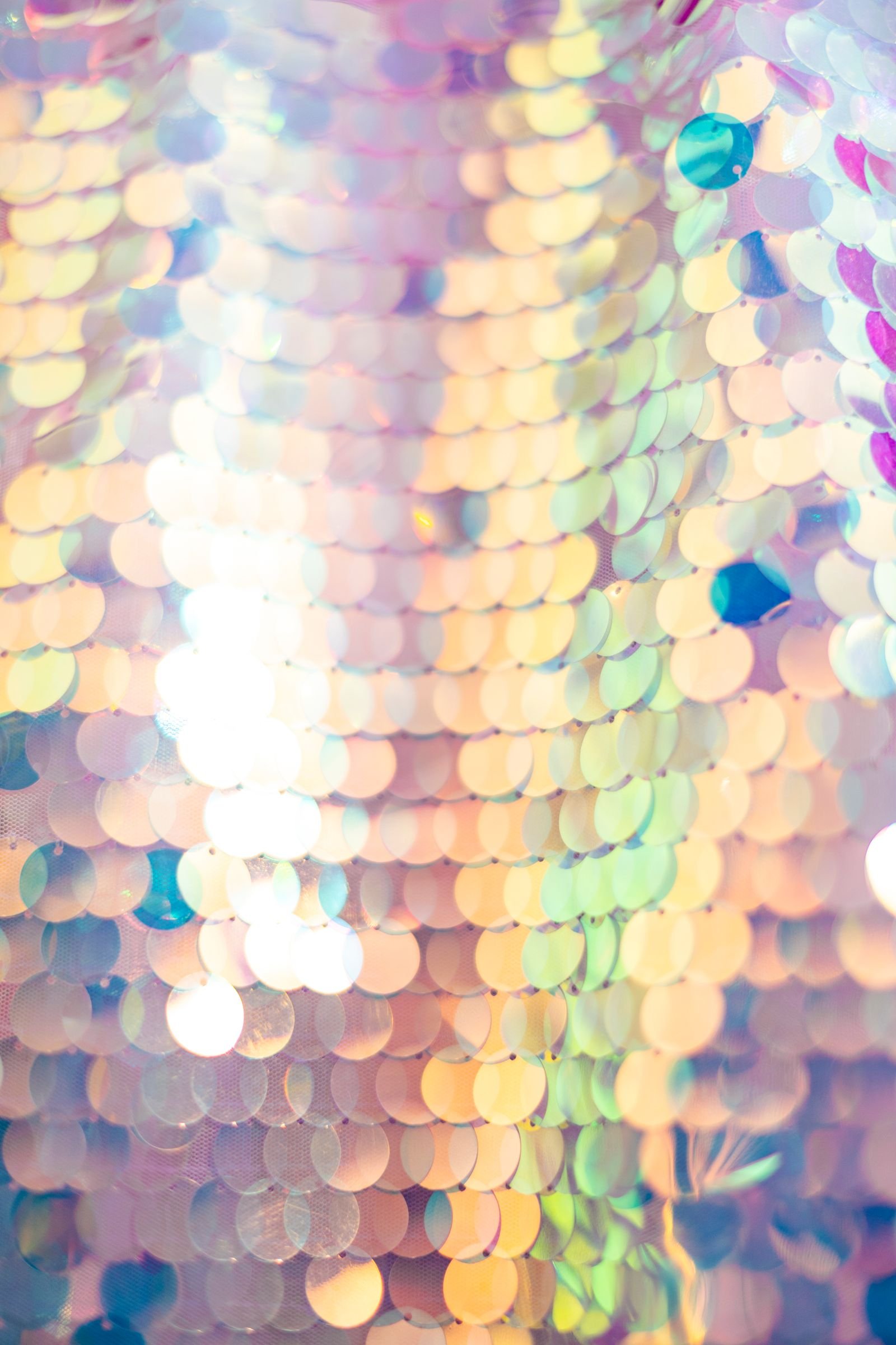 Reflective colourful sequins creating a bright festive opalite backdrop