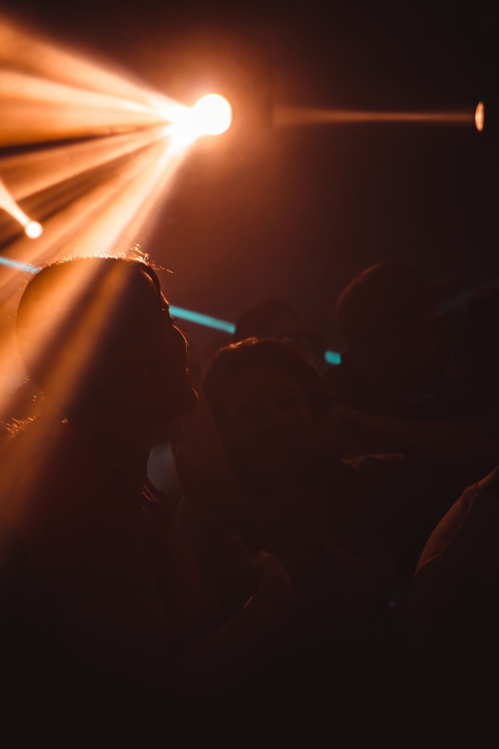Moody club scene with guests enjoying a jazz wedding celebration