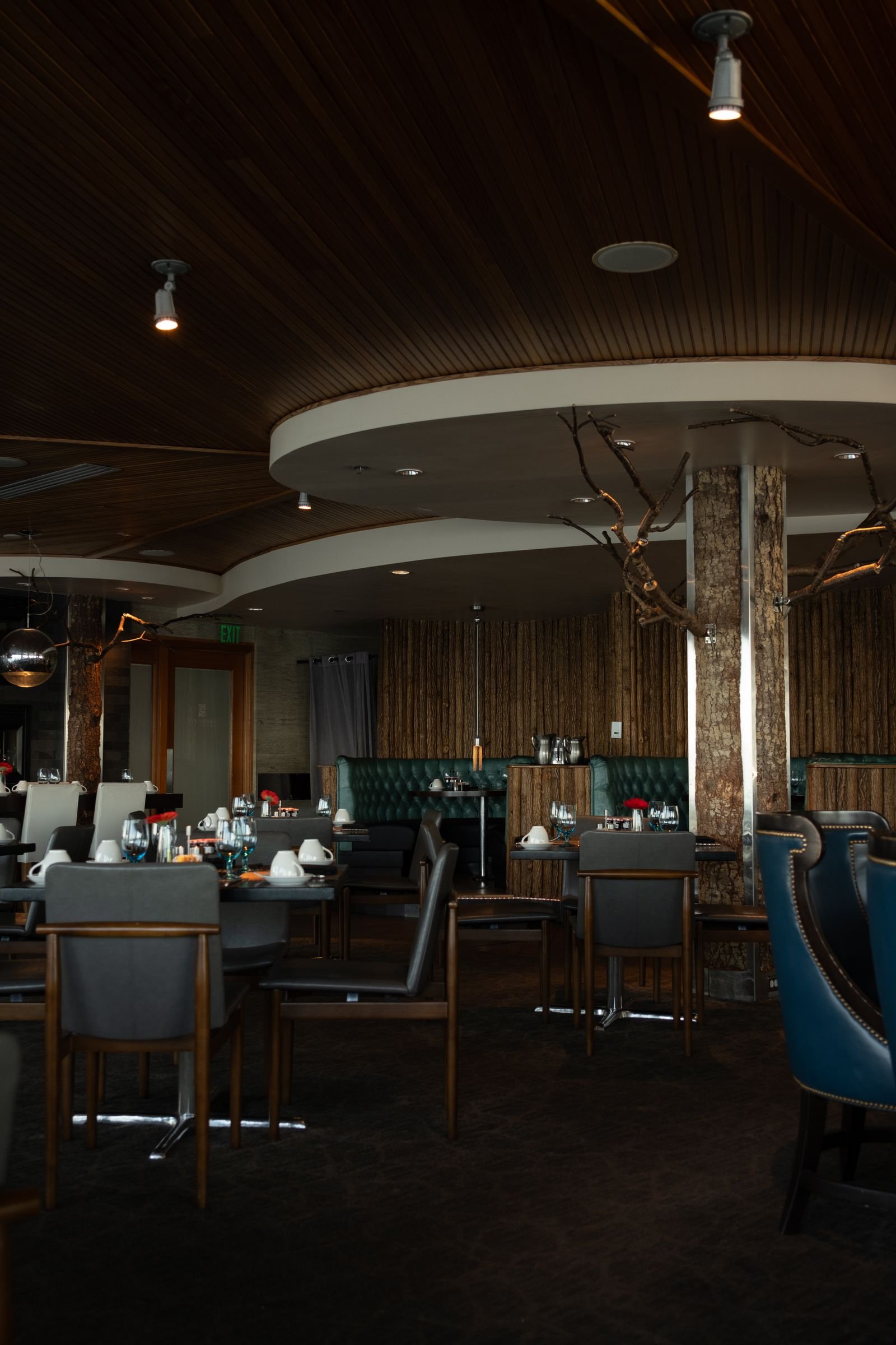 Stylish restaurant-style bar area serving cocktails at a wedding